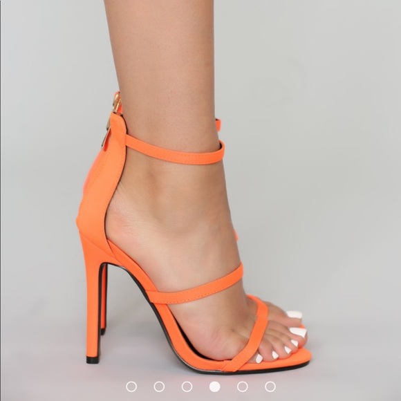 Blazing Fierce Orange Triple Strapped Heels!!! - Picture 2 of 8